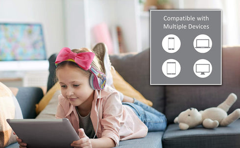 eKids TS-140BP Headphones for Kids Toy Story 4 Bo Peep Adjustable Stereo Tangle-Free 3.5Mm Jack Wired Cord Over Ear Parental Volume Control School Home Travel