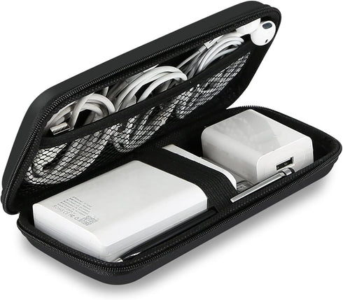 iMangoo Travel Essential Electronics Organizer Pouch Charger Case, Shockproof Dual Zipper Power
