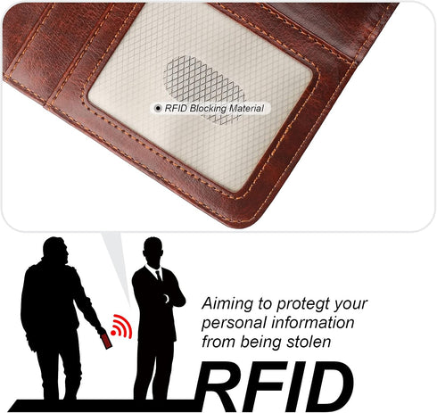 Bocasal Detachable Wallet Case for iPhone 13, RFID Blocking Card Slots Holder, Premium PU Leather Magnetic Kickstand