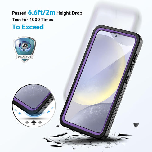Lanhiem for Samsung Galaxy S24 Case, IP68 Waterproof Dustproof, Rugged Shockproof Cover with Built-in Screen Protector