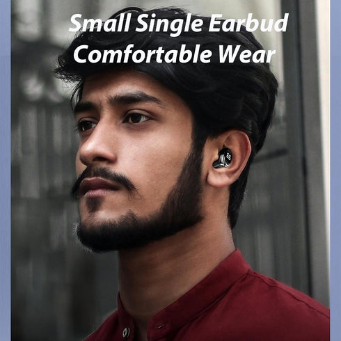 Small Invisible in-Ear Wireless Earbud - Mini Bluetooth Earpiece with Mic, Tiny Headset, Smallest Single Headphones
