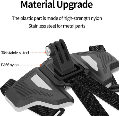 Helmet Chin Mount, Motorcycle Dirt Bike Bicycle Strap Holder Clamp Quick Release Mounts Accessories for GoPro Max Hero 12 11 10 9 8 7 6 5 Insta360 X3 GO3 Ace Pro DJI Action 3 4 Osmo Pocket 3