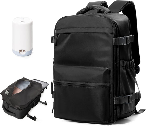 BOXSAM Large Vacuum Travel Backpack with Pump for Women, Personal Item Carry