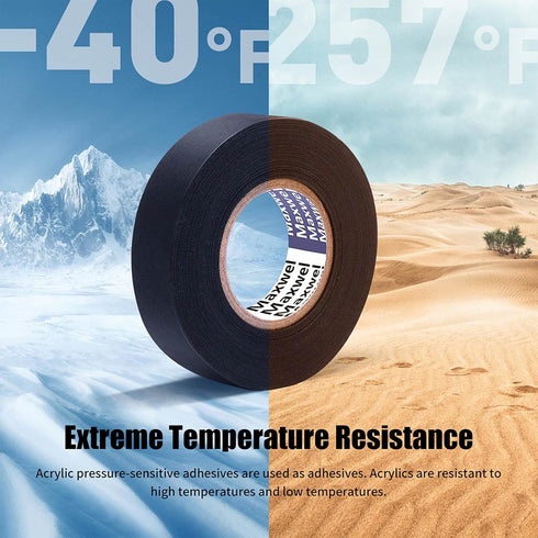 VERSAF51217 19MM 25M Pack 1 Automotive Wiring Harness Cloth Tape - Maxwel Chemical Fiber Cloth High Temp Wire Harness