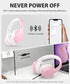 rockpapa E7 Over Ear Wireless Bluetooth Headphones with Mic, Foldable Wired/Wireless Headphones for Kids, Pink White