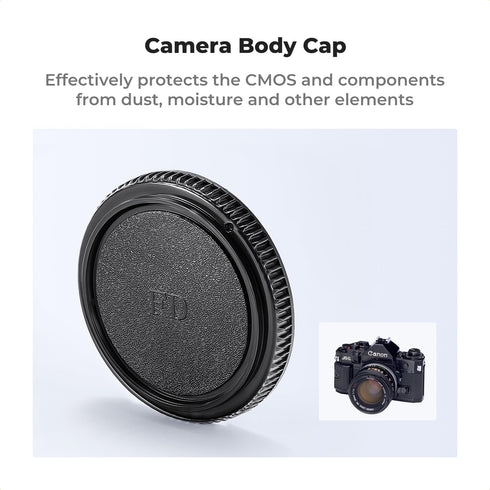 K&F Concept FD Mount Rear Lens Cap & Body Cap Cover & Hot Shoe Cover Kit for Canon F-1 FTb AE-1 A-1 AT-1 AV-1 AL-1