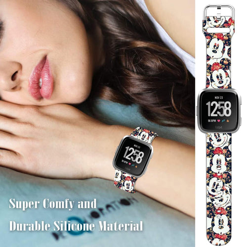 Mouse Theme Bands for Fitbit Versa 2/Versa/Versa Lite/Versa SE, Fancy Soft Sport Silicone Cartoon Holiday Strap