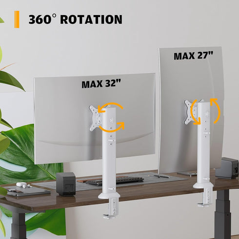 Hemudu 13 inch 32 inch 77lbs, Single Desk Monitor Arm Mount Stand Fit for to Flat Curved Computer Screen with Swivel