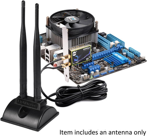 Eightwood WiFi Antenna with RP-SMA Male Connector, 2.4GHz 5GHz Dual Band Magnetic Base