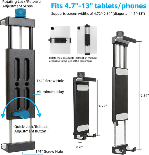 Leenconghui 4.7-15 inch Aluminum Magnetic Tablet Holder Mount for iPad Stand, Fits Metal Surfaces | Universal Stand