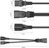 C14 to C13+NEMA 5-15R Y Splitter Power Cord, YACSEJAO 10A/250V IEC 320 Single Male to C13 + NEMA 5-15R (1FT/30CM)