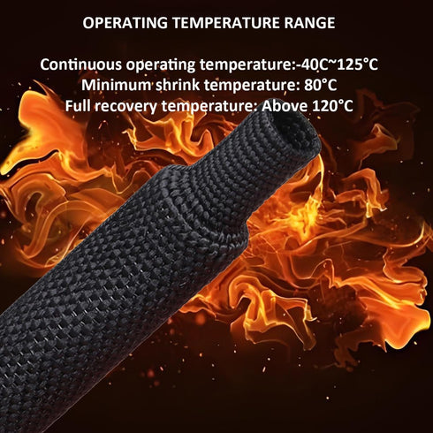ROCKDIG 20 1/2 inch 2:1 FT Heat Shrinkable Braided Sleeving Heat Shrink Sleeve Abrasion Protection Flexibility Wiring
