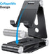 OMOTON Foldable Cell Phone Stand, C4 Portable Aluminum Holder - Adjustable Phone Dock Cradle for iPhone, Samsung,
