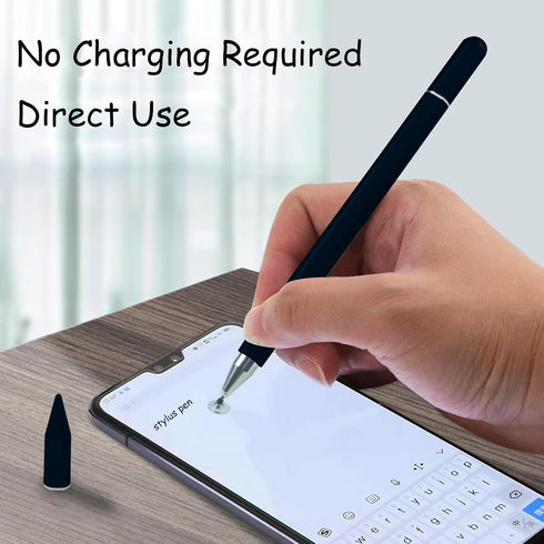 Stylus Pens for iPad, Luntak 3 in 1 Ballpoint Pen, Fiber Tip & Clear Disc Capacitive Stylus for All Touchscreens (Black)
