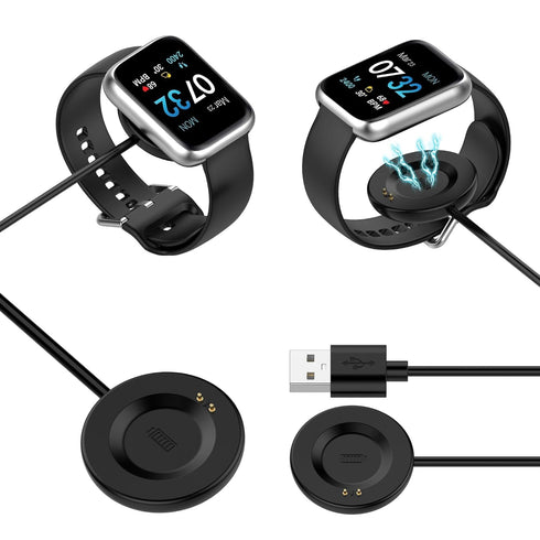 E ECSEM Charging Cable - Compatible for iTouch Air 4/3 and Sport 4/3 Smartwatch, 2Pack USB Charger Cord (Black)