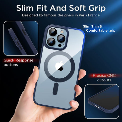 iPhone 13 Pro Max Case, MagSafe, Navy Blue, 2024 New, Strong Magnet, Non-Yellowing, Military Drop Protection, Magnetic