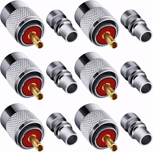 PL259 Coaxial Connectors - 19 Pcs PL-259 UHF Male Solder Connector Plug with Reducer for RG59 RG8 RG213 Coaxial Cable