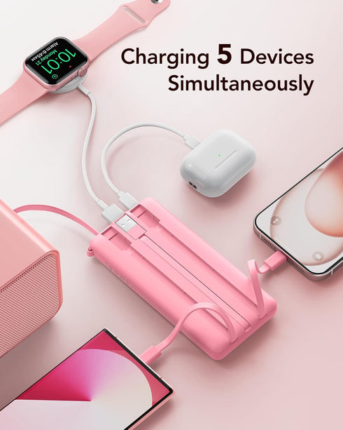 VRURC 4 5 2 17 16 15 14 13,Samsung,Android-Barbie Pink(1 Pack) Portable Phone Charger, Travel Portable Charger