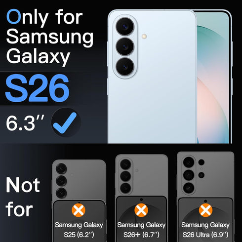 S26, 10-Second 9H 2-Pack JETech Screen Protector for Samsung Galaxy Easy Installation Kit with One-Step Alignment Tray
