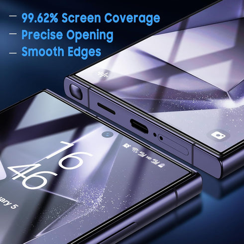 Uyiton UnBreak-Glass Screen Protector for Samsung Galaxy S24 Ultra (6.8'' 5G) - Scratch-Resistant, Bubble-Free, 2 Pack.