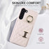 Samsung Galaxy S23 5G Wallet Case with Screen Protector, Ring Stand, Card Holder, Lanyard - Beige for Men & Women.