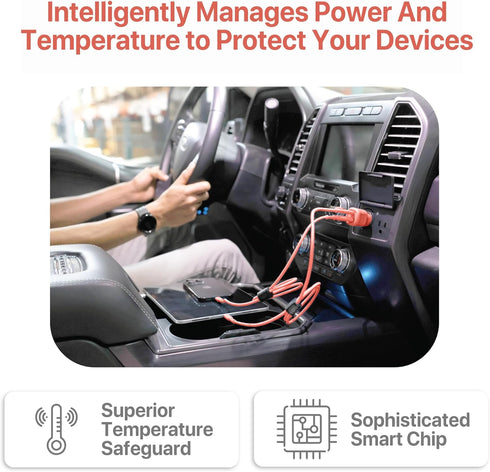 BLACK+DECKER USB C Car Charger, Compact 38W 2-Port Type C Charger with Power Delivery for iPhone 15 14 13 12 Series