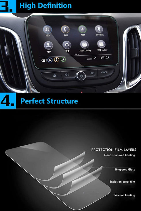 TTCR-II Tempered Glass Screen Protector - Compatible with Chevrolet Malibu Premier 2016-2025, LS/RS 2019-2025