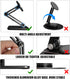 YUEFIELI 12-17All Magnetic Phone Stand for Desk, Heightened & Adjustable & Foldable Metal Magnetic Phone Holder Stand