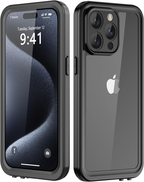 Waterproof Case for 15 Pro Max - Shockproof IP68 Full-Body Sturdy Case with Built-in Screen Protector, Durable