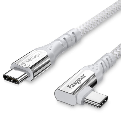 Fasgear 100W USB C to Type C 90 Degree Cable 3ft, USB 3.1 Gen 2 10Gbps Data, 5A Power Delivery Compatible for Link, VR