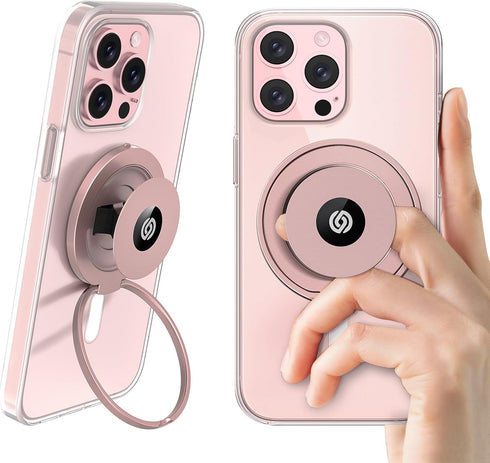 EWA MagOne Ultra (Plate Edition) Phone Grip Stand with Leather Finger Strap, Removable