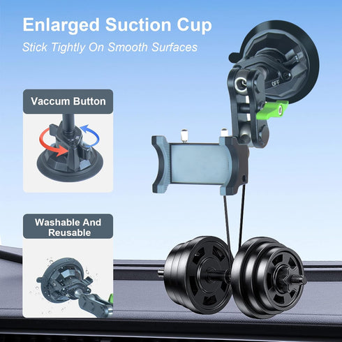 leepiya Car Phone Mount for Video Recording, Universal Magic Arm Suction Holder for All Smartphones & Cars