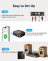 MiiTeeks 6.0 Bluetooth to RCA Adapter for Stereo Receiver-Long Range Low Latency Bluetooth Receiver for Home Stereo