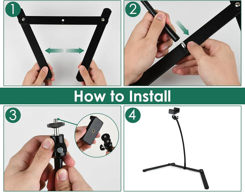 DS. DISTINCTIVE STYLE Phone Holder for Video Recording - 15 Inch Bendable Gooseneck Desk Tripod for iPhone
