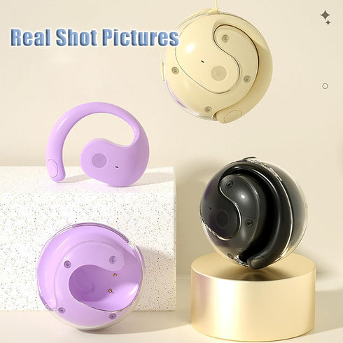 Earphone Wireless Bluetooth, OWS Hanging Bluetooth 5.4 Earphones, Open Ear Headset Ball, Portable Comfortable HiFi Sound