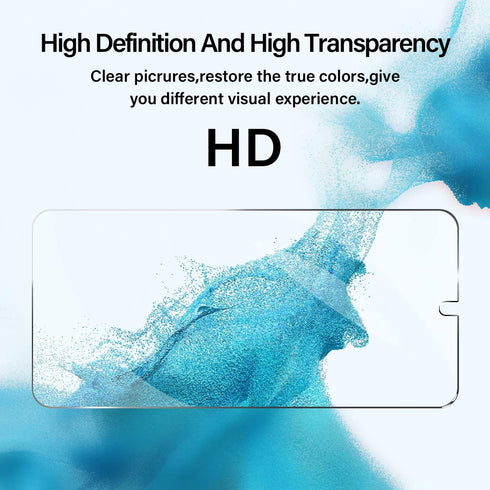 BIGFACE Galaxy S22 Plus Tempered Glass Screen Protector, 2 Pack, Anti-Scratch, Case Friendly, 9H Hardness