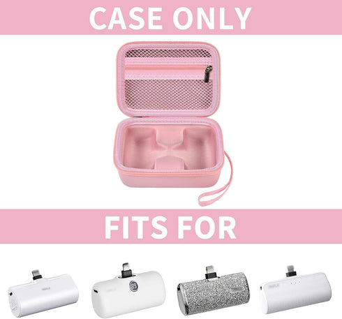 Carrying Case for 2PCS iWALK Portable Charger Power Bank. for JEJILL/for Charmast/for LanLuk/for VEGER/for Swyop/for Feob/for Taegila/for Kuulaa and More Small Charging Battery Pack -Pink Bag Only
