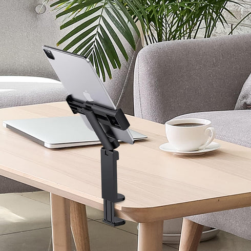 WixGear Universal Airplane in Flight Tablet Phone Mount, Handsfree Holder for Desk with Multi-Directional Dual 360