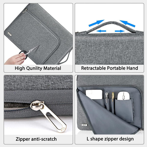 KCY Waterproof Laptop Sleeve Case 15.6 16 Inch | Shockproof Cover Bag for MacBook Pro, Surface, Dell XPS, HP (Grey)