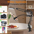 Overhead Phone Mount with 60 LED Light: Portable Selfie Light and Phone Holder for Desk, Camera Mount Arm Stand for
