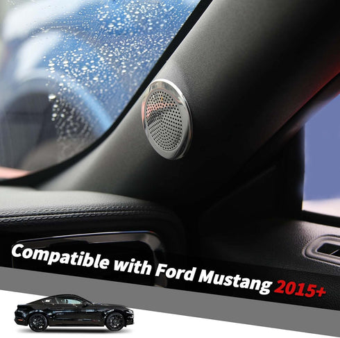 Jimen 2 Pieces A Pillar Speaker Cover Trim Frame Compatible with Ford Mustang 2015-2023