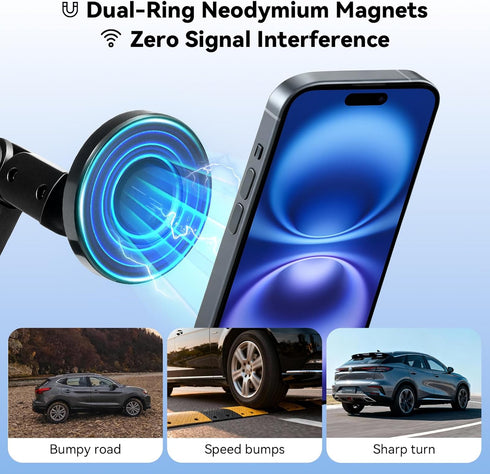 Hiitytin 2-in-1 360 Magnetic Car Cup Holder Phone Holder, Cup Holder Extender for Car, Universal Magsafe Cupholder Car