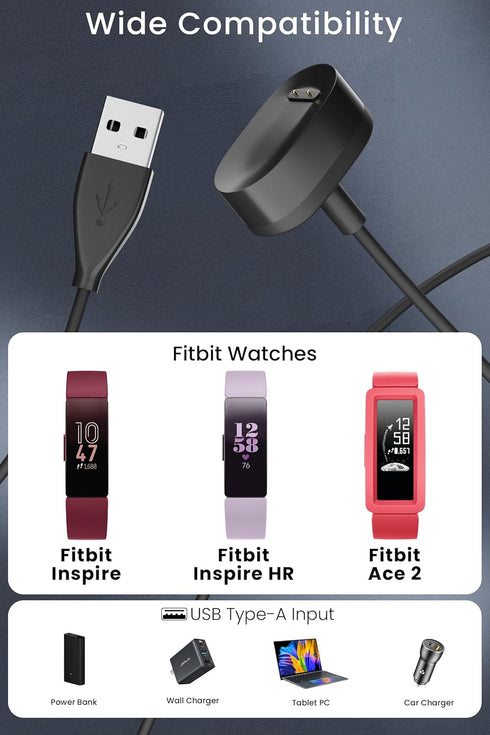 3.3ft USB Charger for Fitbit Inspire/Inspire Hr/Ace 2 Replacement Magnetic Charging Cable Cord for Inspire/Inspire Hr/Ace 2 Smart Watch Accessories