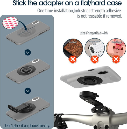 Quick-Release Mountain Bike Phone Mount, Out-Front Aluminum Holder for 4.7-7.0" Smartphones and iPhone