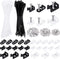 Swpeet 480Pcs Self-Locking Cable Zip Tie Set, Black & White with Saddle Type Mounts and Screws for Wire Organization
