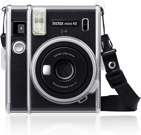 Fintie Clear Protective Case for Fujifilm Instax Mini 40 Instant Film Camera with Removable Shoulder Strap