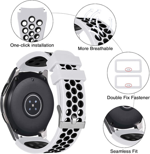 Lerobo 22mm Soft Silicone Watch Band for Samsung Galaxy Watch 46mm, Galaxy Watch 3 45mm, Gear S3 Classic/Frontier