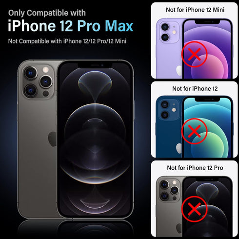 Uyiton iPhone 12 Pro Max Camera Lens Protector - 9H Tempered Glass, Drop Protection, Scratch Resistant, Easy Install -