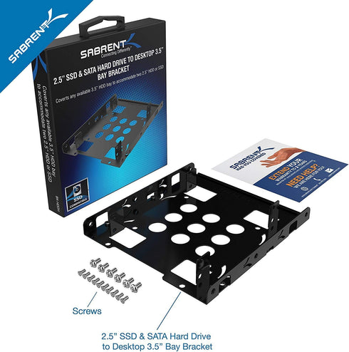 SABRENT Internal Hard Disk Drive Mounting Bracket Kit, 2.5 Inch to 3.5 Inch (BK-HDDH)
