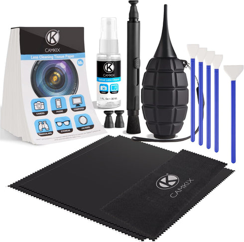 CamKix 14-in-1 Camera Lens Cleaning Kit - Includes Advanced Large Silicone Air Blower,